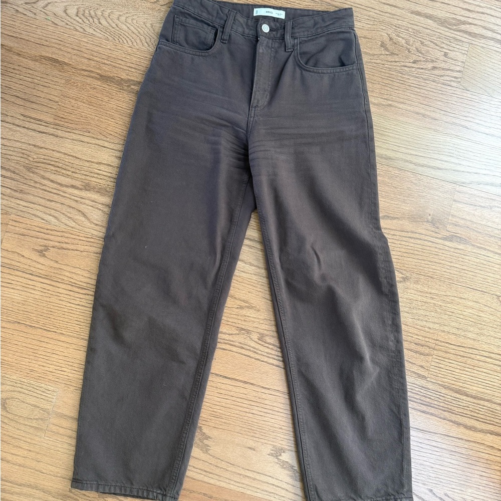 Mango Brown Barrel Leg Jeans